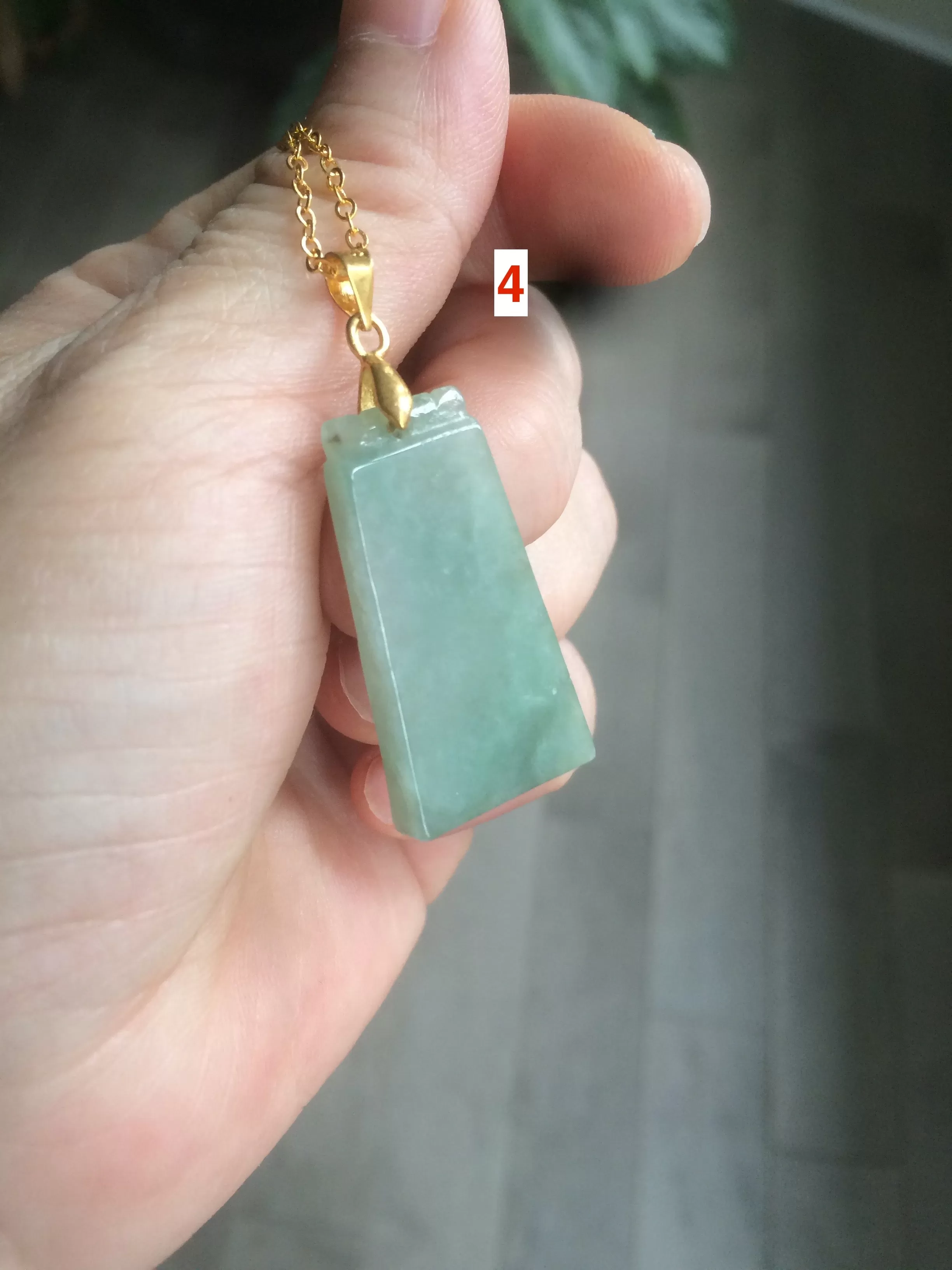 100% Natural watery light green Jadeite Jade safe and sound pendant Y104