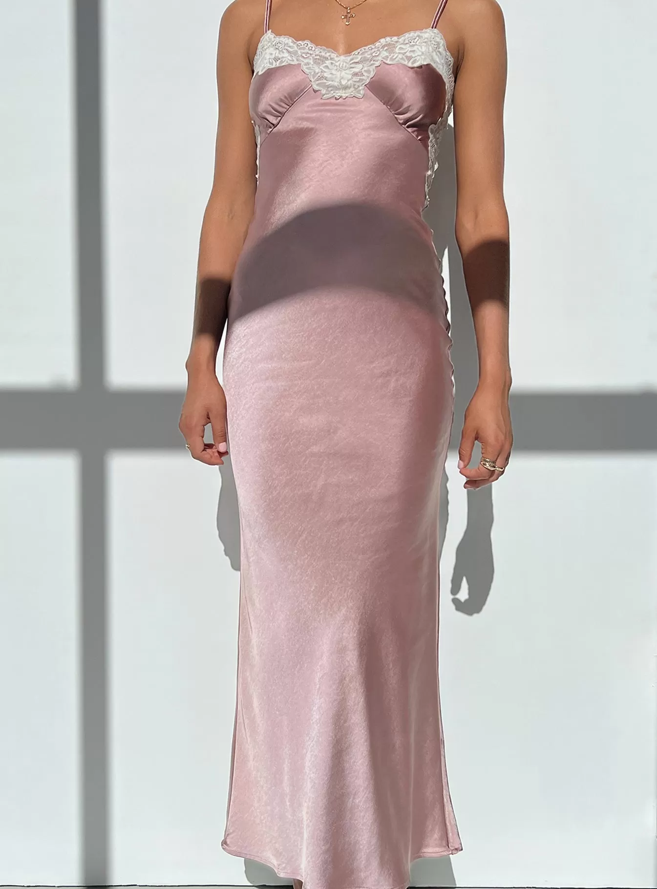 Alexina High Back Maxi Dress Pink