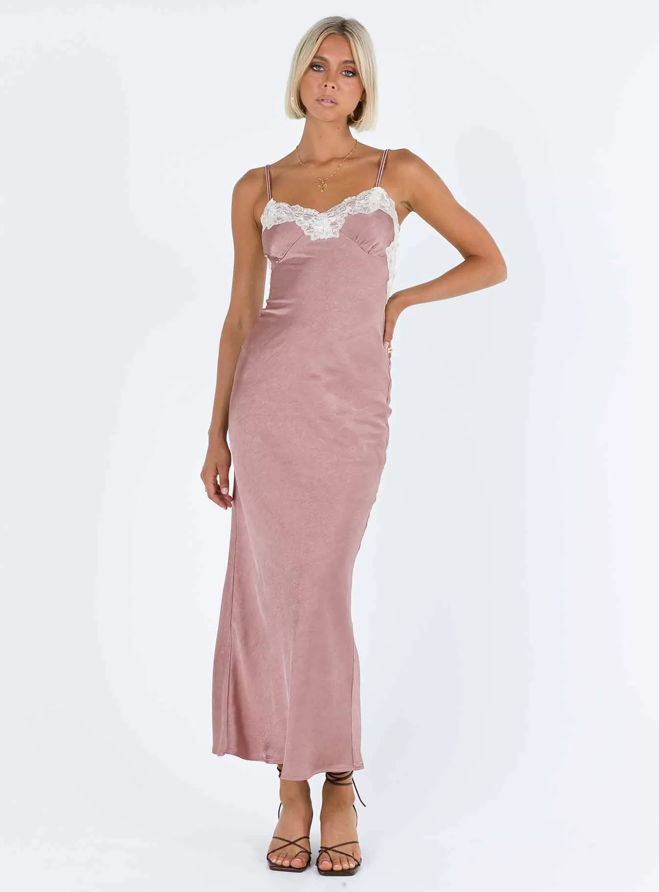 Alexina High Back Maxi Dress Pink