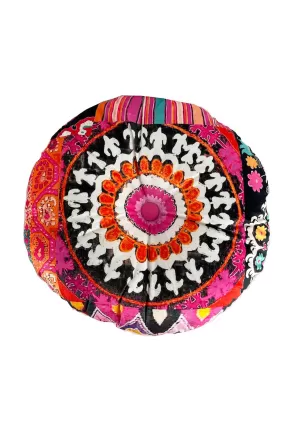 ANNA CHANDLER VELVET ROUND CUSHION KARABAGH