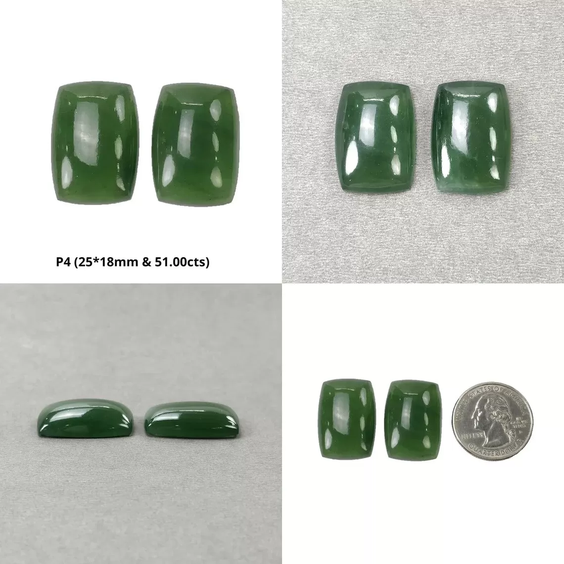 ANTIGORITE SERPENTINE Gemstone Cabochon : Natural Untreated Serpentine Cushion Shape Cabochon 1pcs & Pair