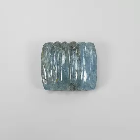 AQUAMARINE Gemstone Carving : 21.86cts Natural Untreated Blue Aqua Hand Carved Cushion Shape 18.5*16.5mm