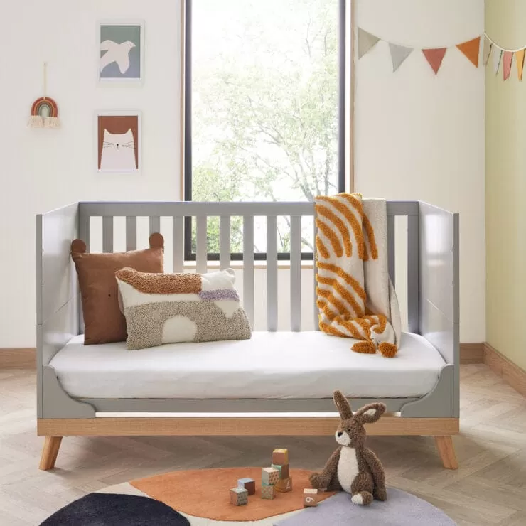 Babymore Mona Cot Bed - Grey