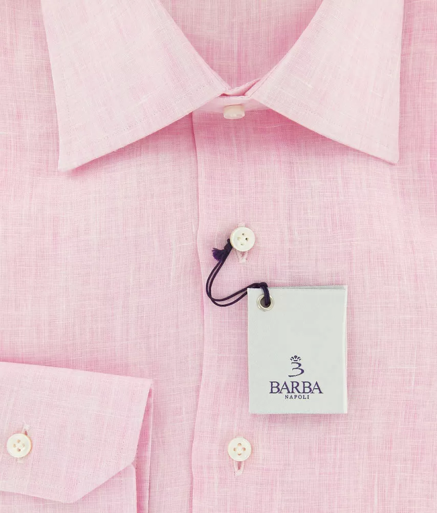 Barba Napoli Pink Shirt - Slim - 15 US / 38 EU