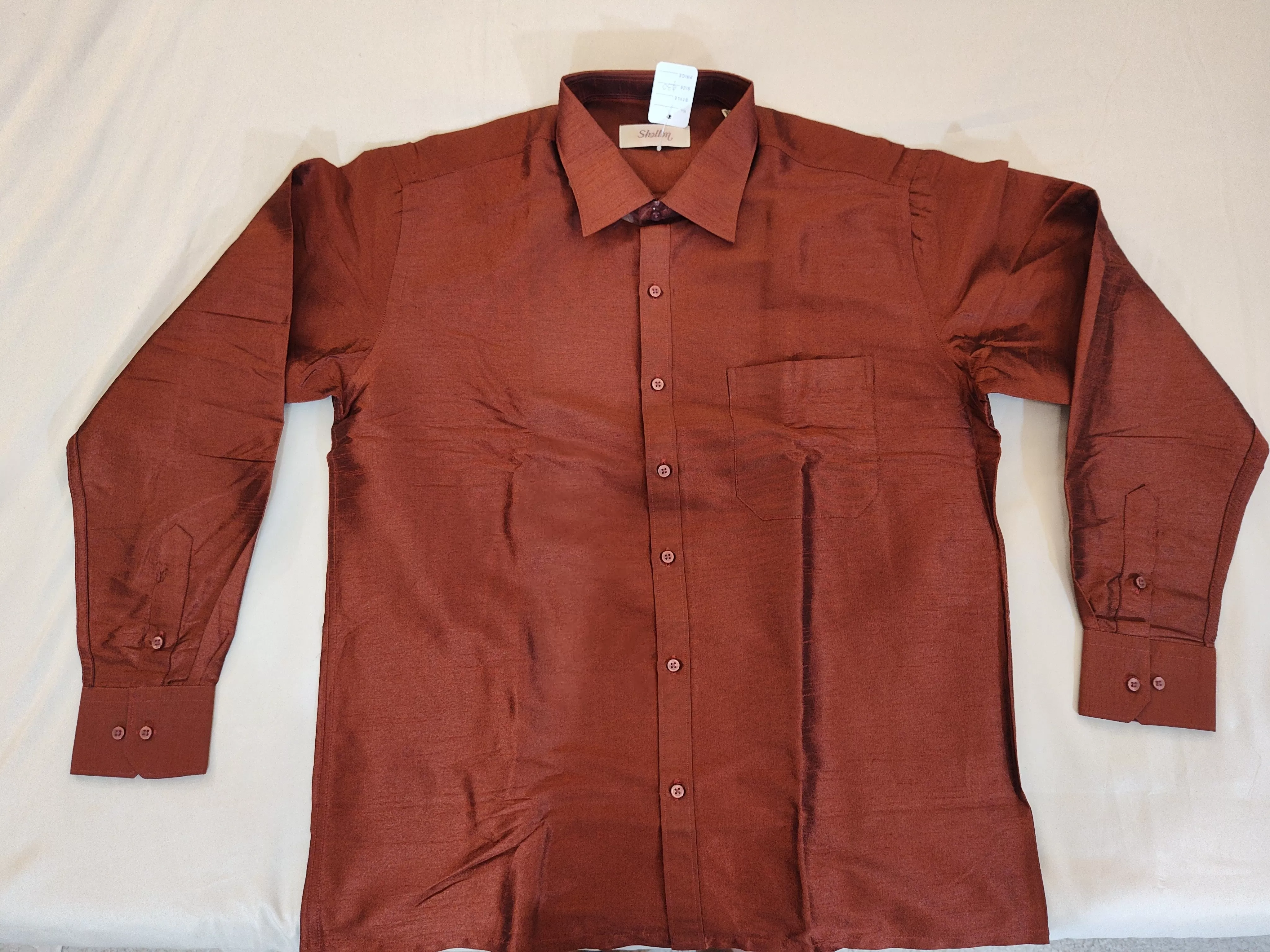 Charming Maroon Color Silk Shirt With Full Sleeve For Men