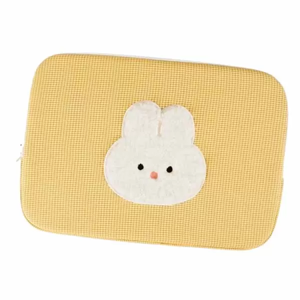 Checkered Cute Bear Rabbit Laptop Sleeves iPad 13 15 Cases Covers Pouches