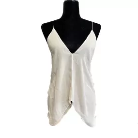 Chloe Camisole Silk Thin Strap Cami Top Cream Nude - 36- US 0 Excellent