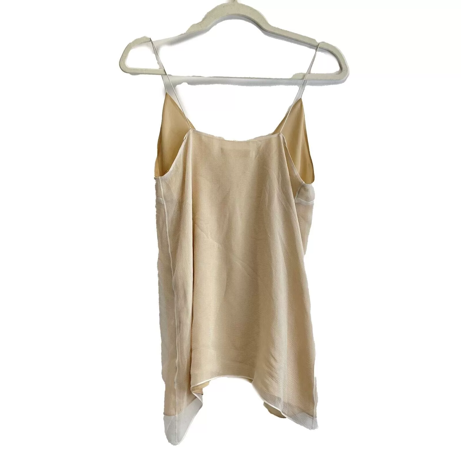 Chloe Camisole Silk Thin Strap Cami Top Cream Nude - 36- US 0 Excellent