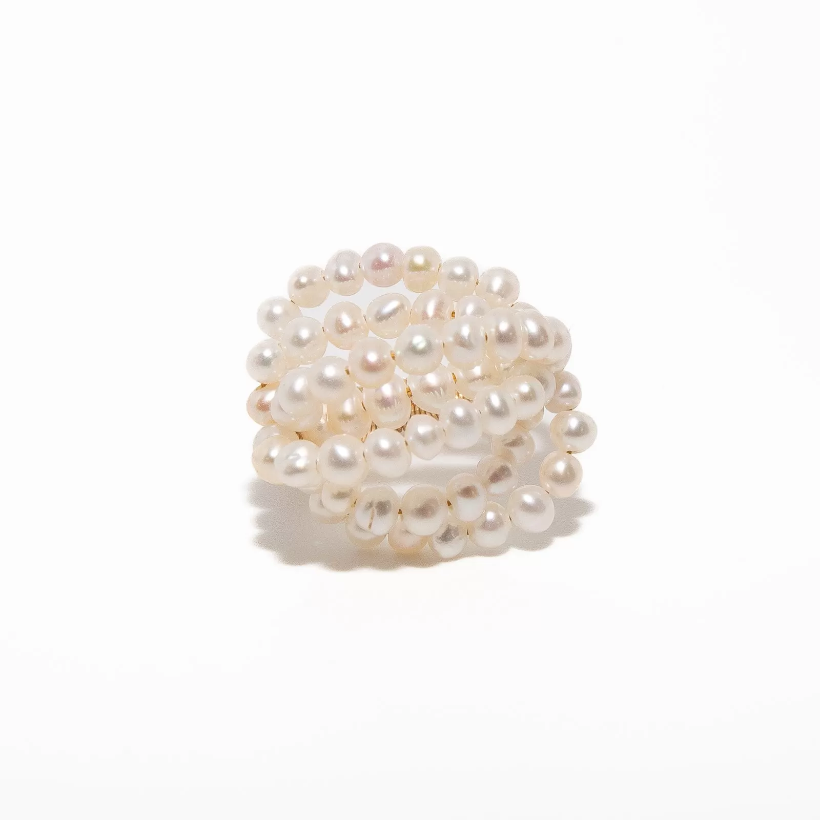 Coral Bed Gold-Filled Pearl Ring