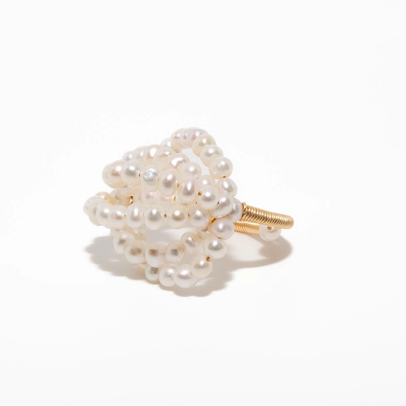 Coral Bed Gold-Filled Pearl Ring