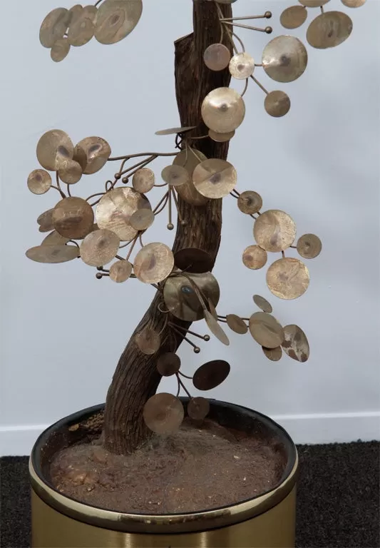 Curtis Jere Brutalist Tree Sculpture in Metal and Wood