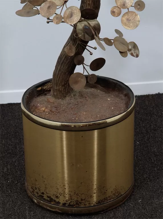 Curtis Jere Brutalist Tree Sculpture in Metal and Wood