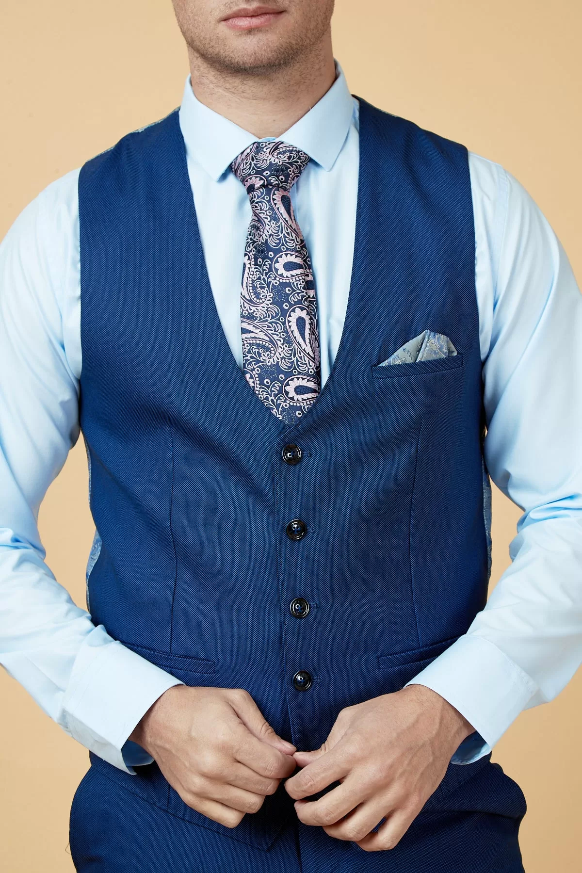 DANNY - Royal Blue Single Breasted Waistcoat