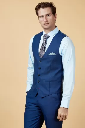 DANNY - Royal Blue Single Breasted Waistcoat