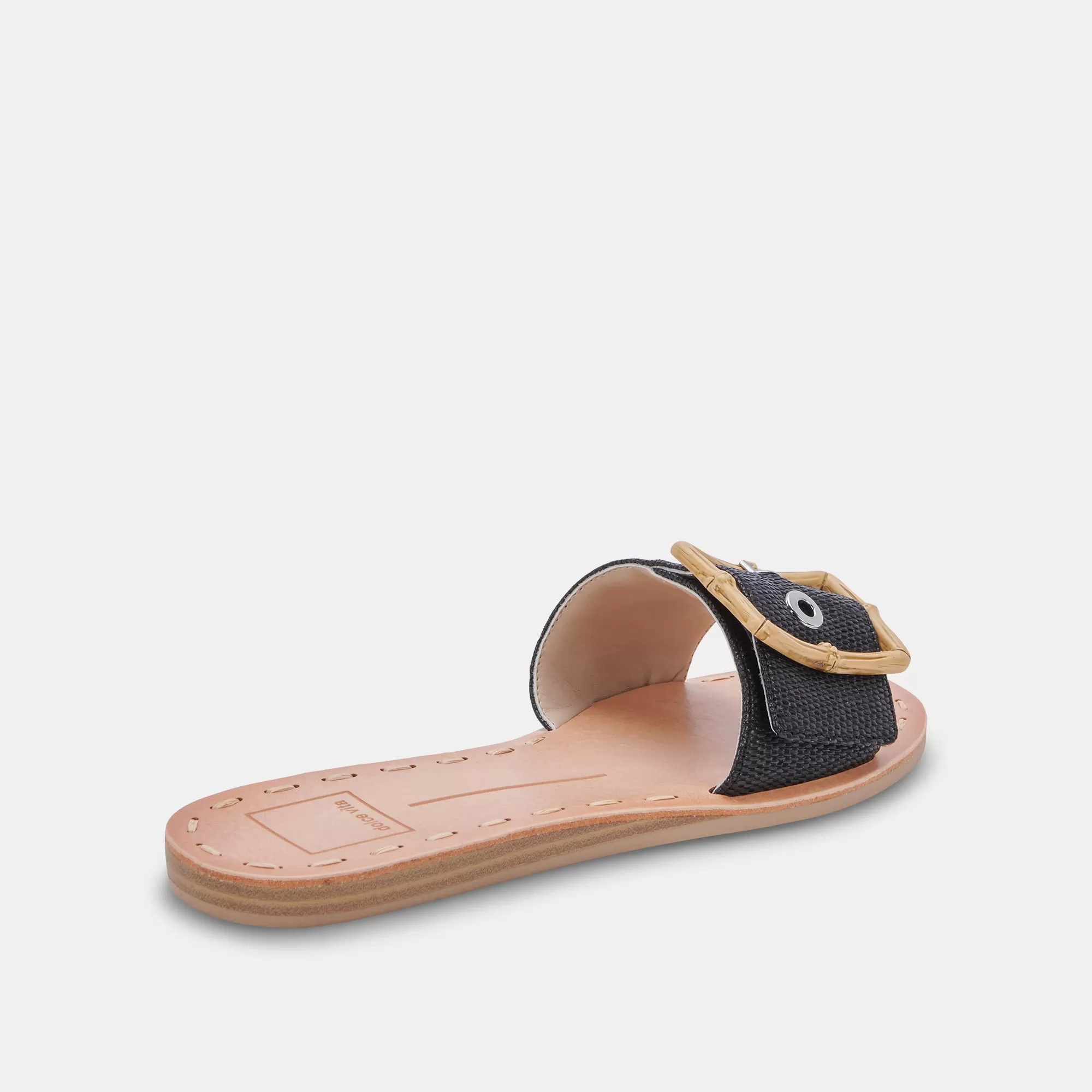 DASA SANDALS BLACK RAFFIA