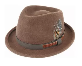 Dennis Wool Felt Fedora in Bark