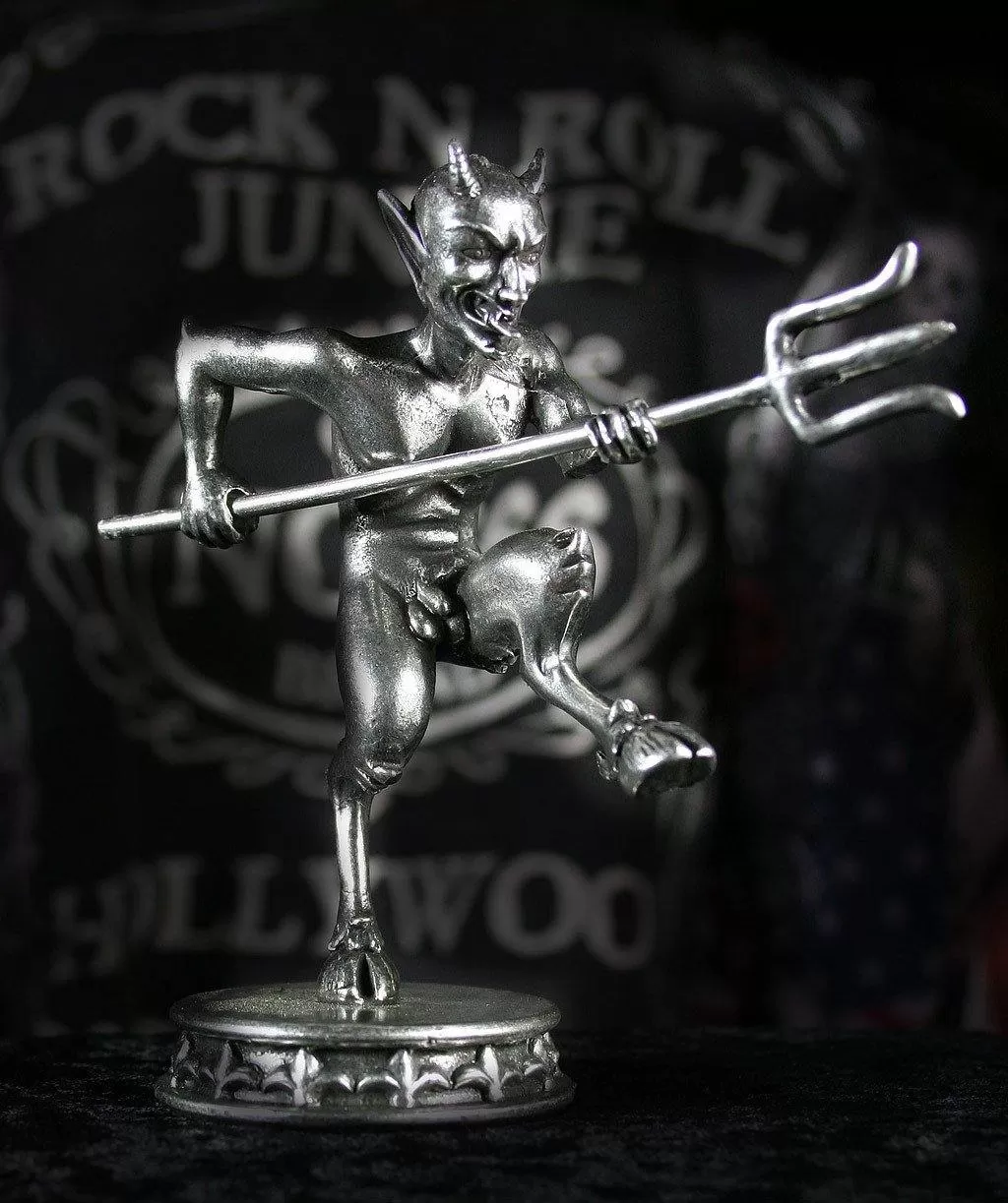 Devil with Pitchfork Statue - Small Base