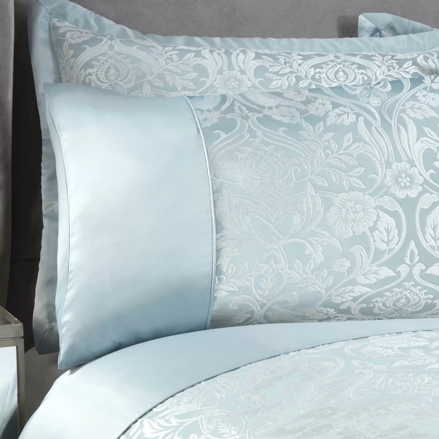 Embellished Jacquard Duvet Set - Duck Egg