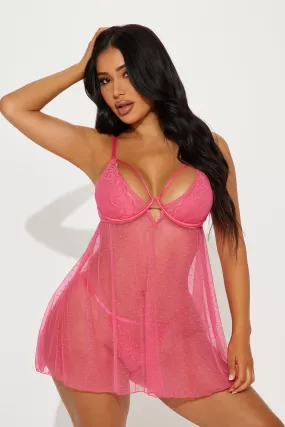 Falling In Love Babydoll - Fuchsia