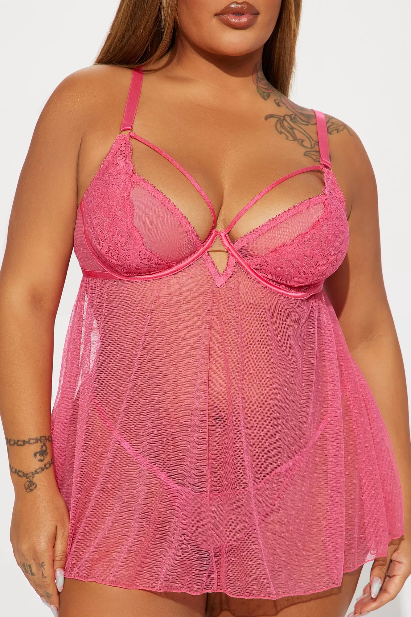 Falling In Love Babydoll - Fuchsia