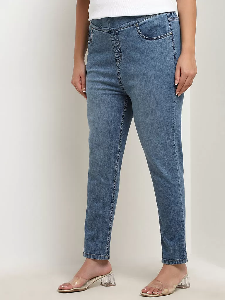 Gia Blue High-Rise Cotton Blend Jeggings