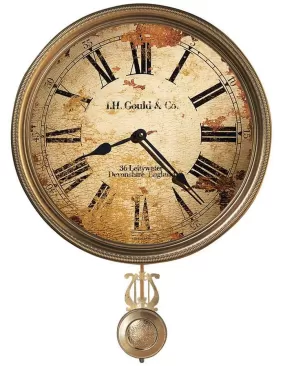 Howard Miller J.H. Gould & Co III Pendulum Wall Clock - Distressed - Brass Bezel