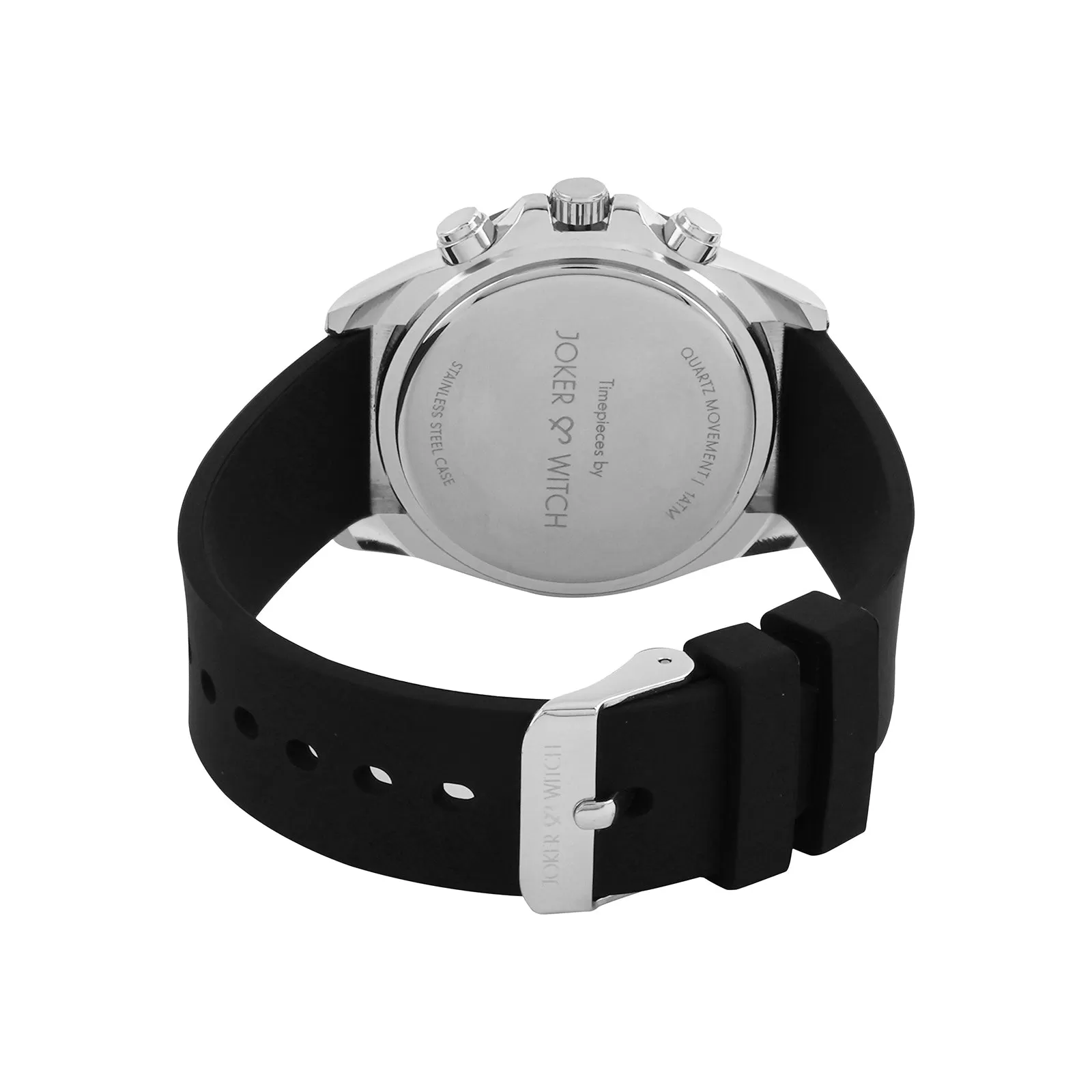 Jesko Silver Dial Black Silicone Strap Watch