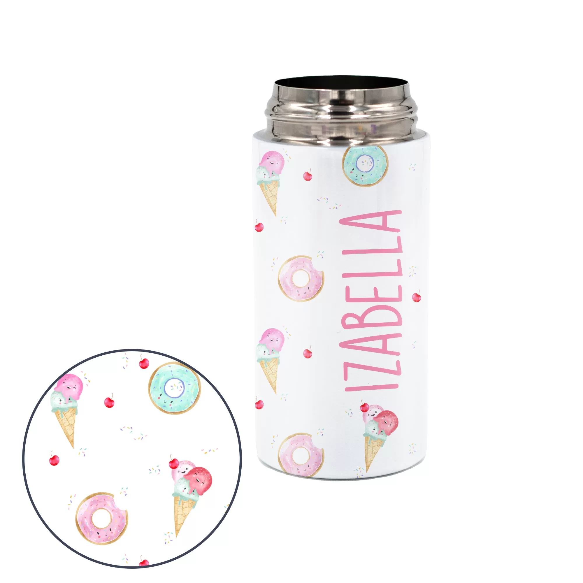 Kids Personalized 12 oz Water Bottle - Pink/Blue Lid