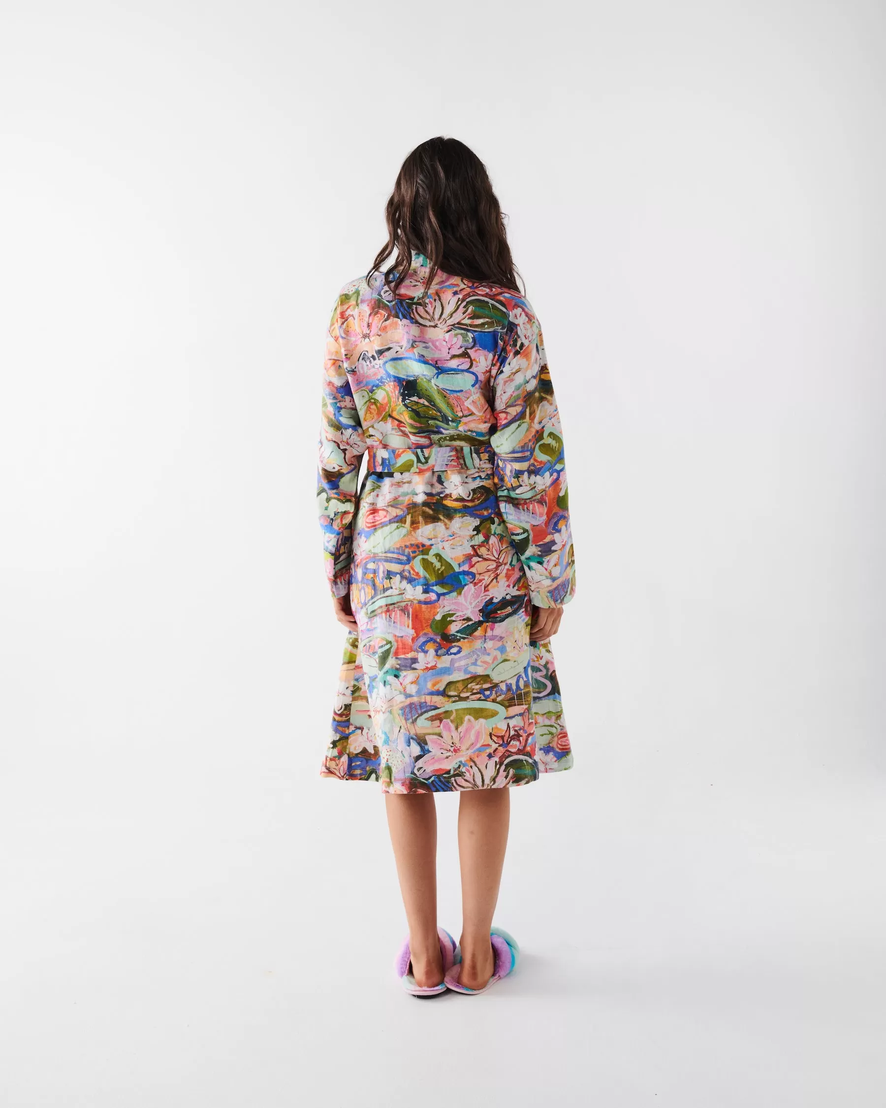 Kip & Co X Kezz Brett LADIES | Waterlily Waterway Linen Robe