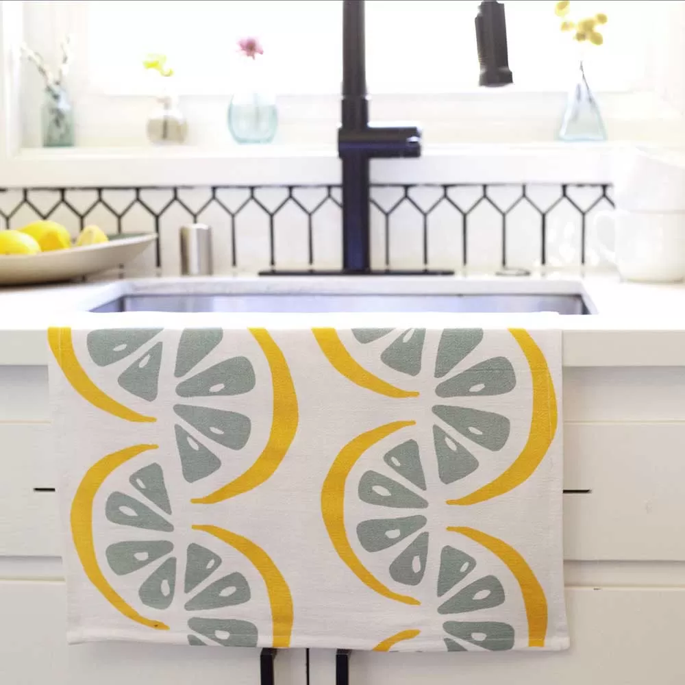 Lemon Slices Cotton Kitchen Towels (Set of 3)