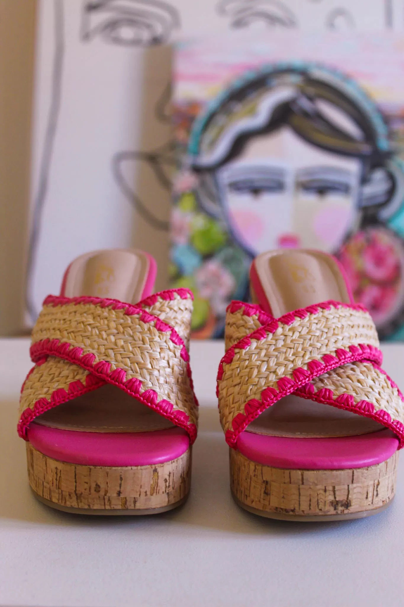 Life of the Party Cork Heel - Pink/Natural