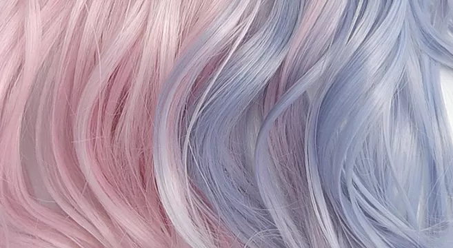 LOLITA PINK BLUE MEDIUM LONG CURLY WIG BY31061