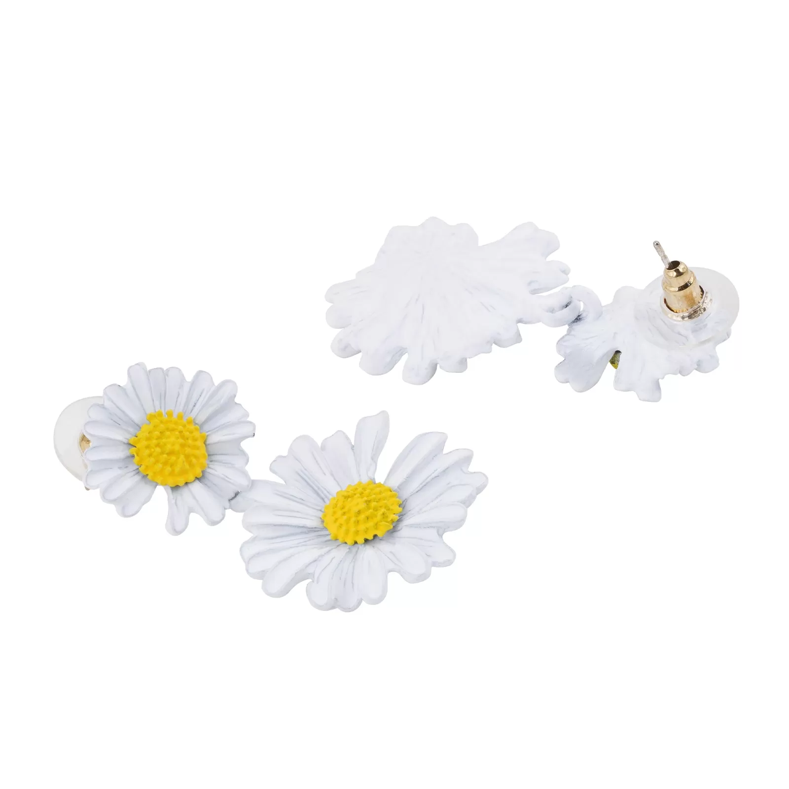 Maci White Petal Floral Earrings