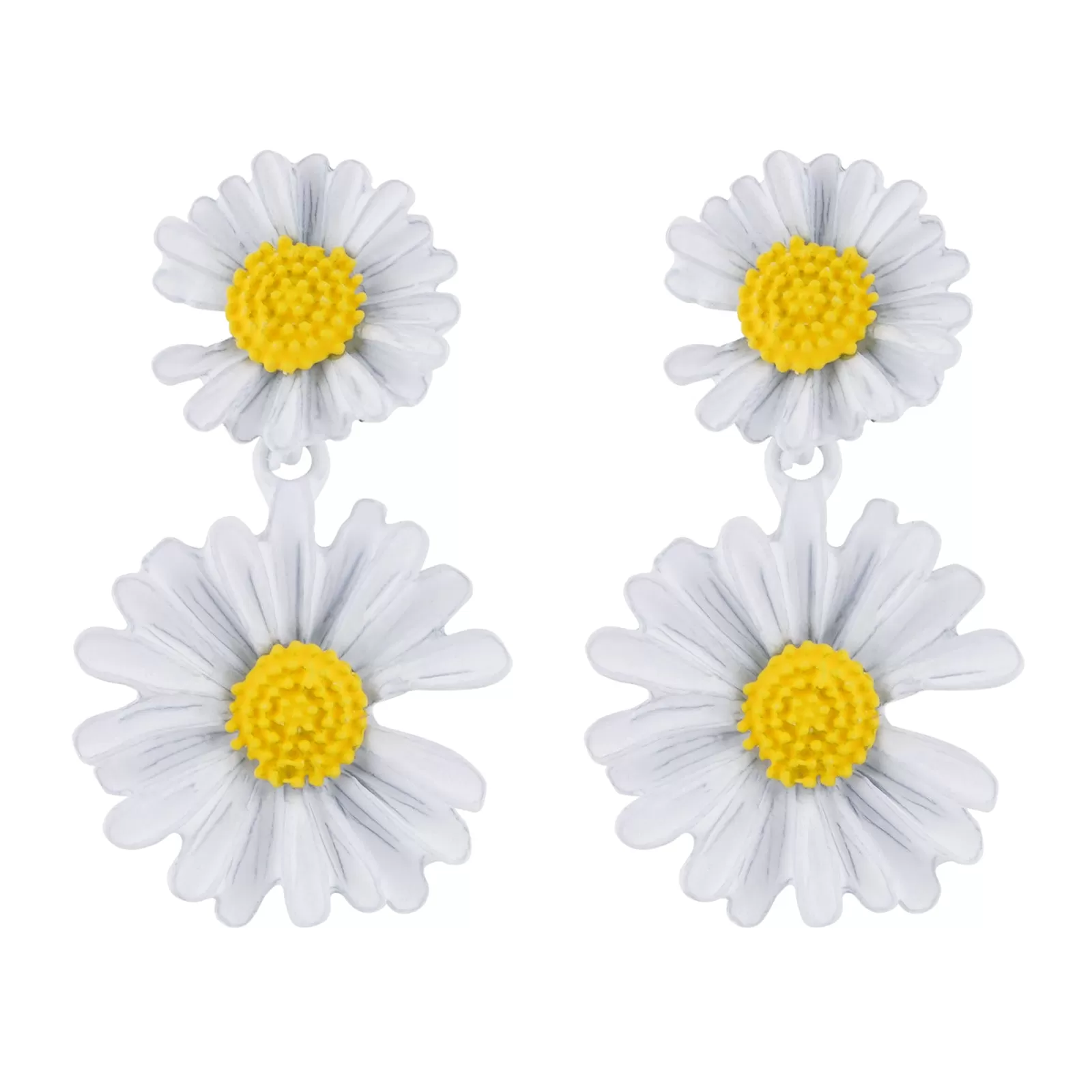 Maci White Petal Floral Earrings