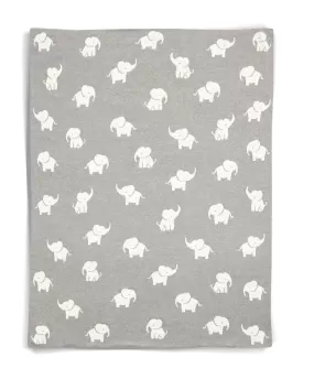 Mamas & Papas Knitted  Blanket -  Welcome To The World, Elephant Grey