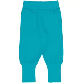 Maxomorra Turquoise Rib Pants