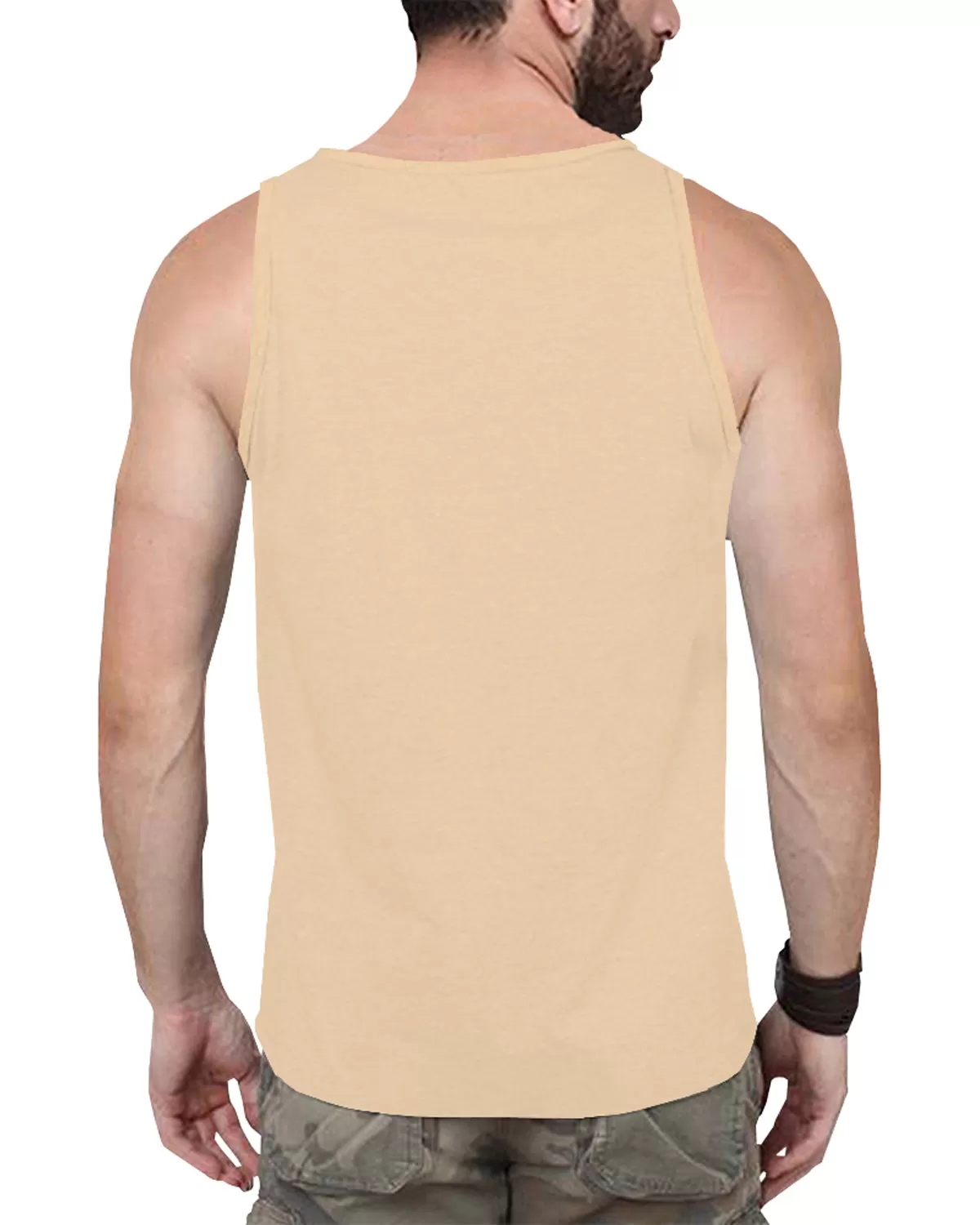 Men Joker Printed Beige Tank Top Vest