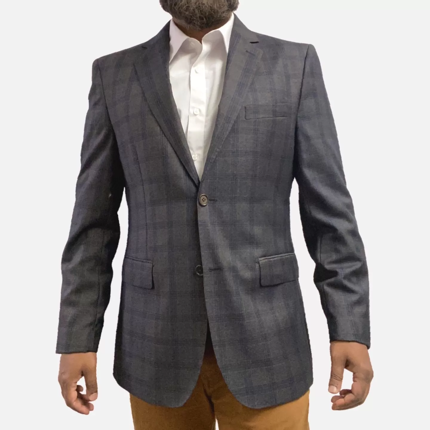 Mens Plaid Wool and silk Blend Blazer | 42R | Modern Fit