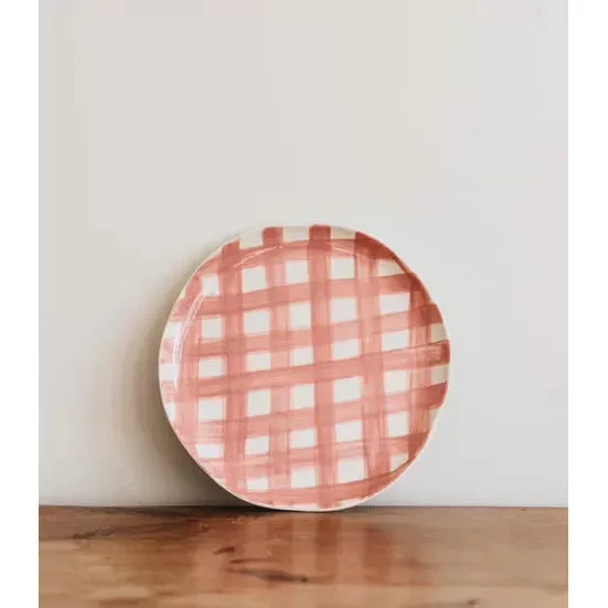 Noss & Co Dinner Plate 4-Pack | Pink Gingham