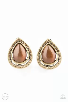 Noteworthy Shimmer Brass Clip-On-Earrings