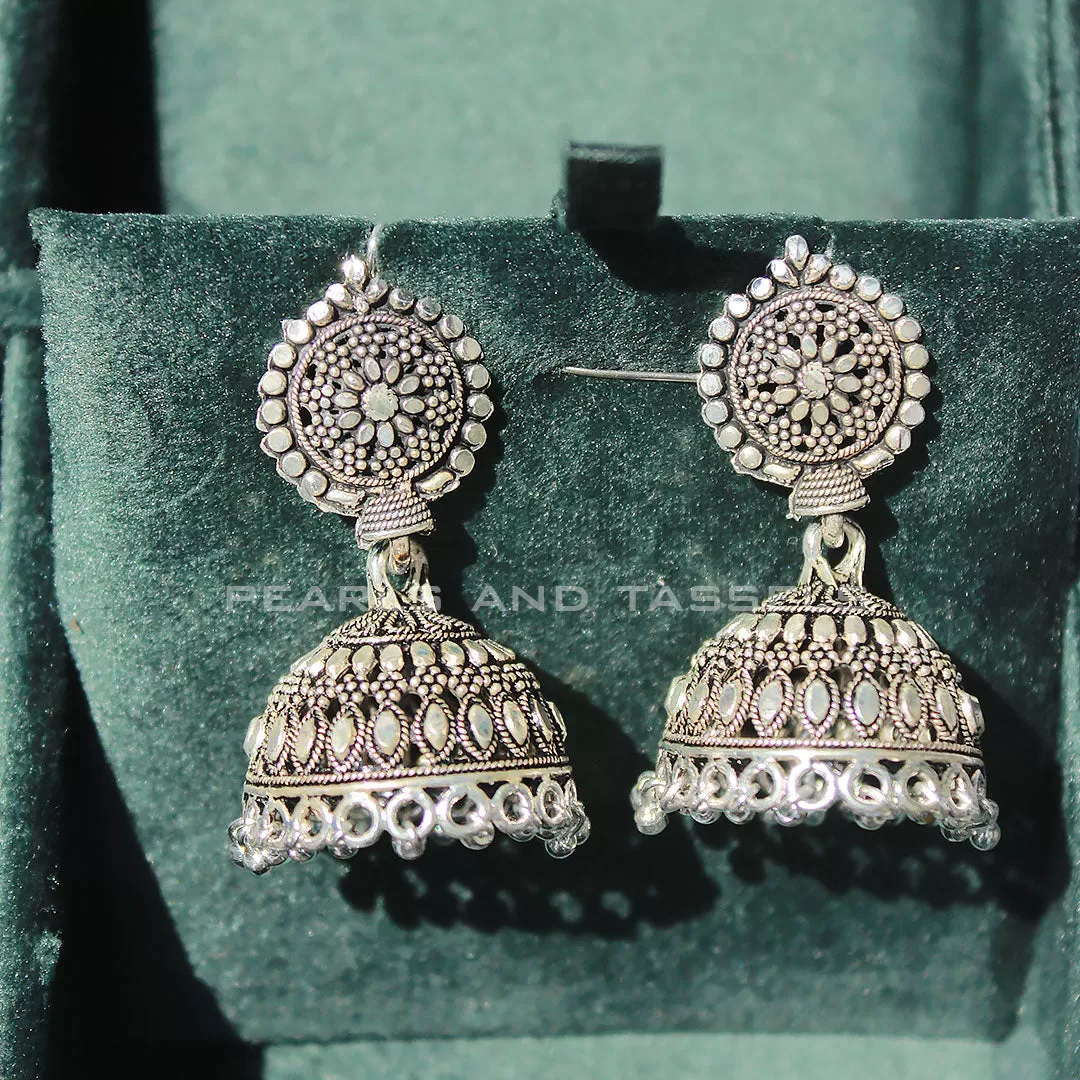 Oxidised Surajmukhi Jhumki