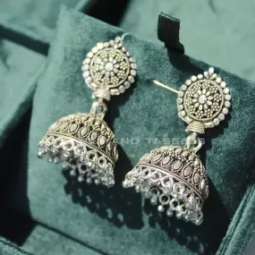 Oxidised Surajmukhi Jhumki