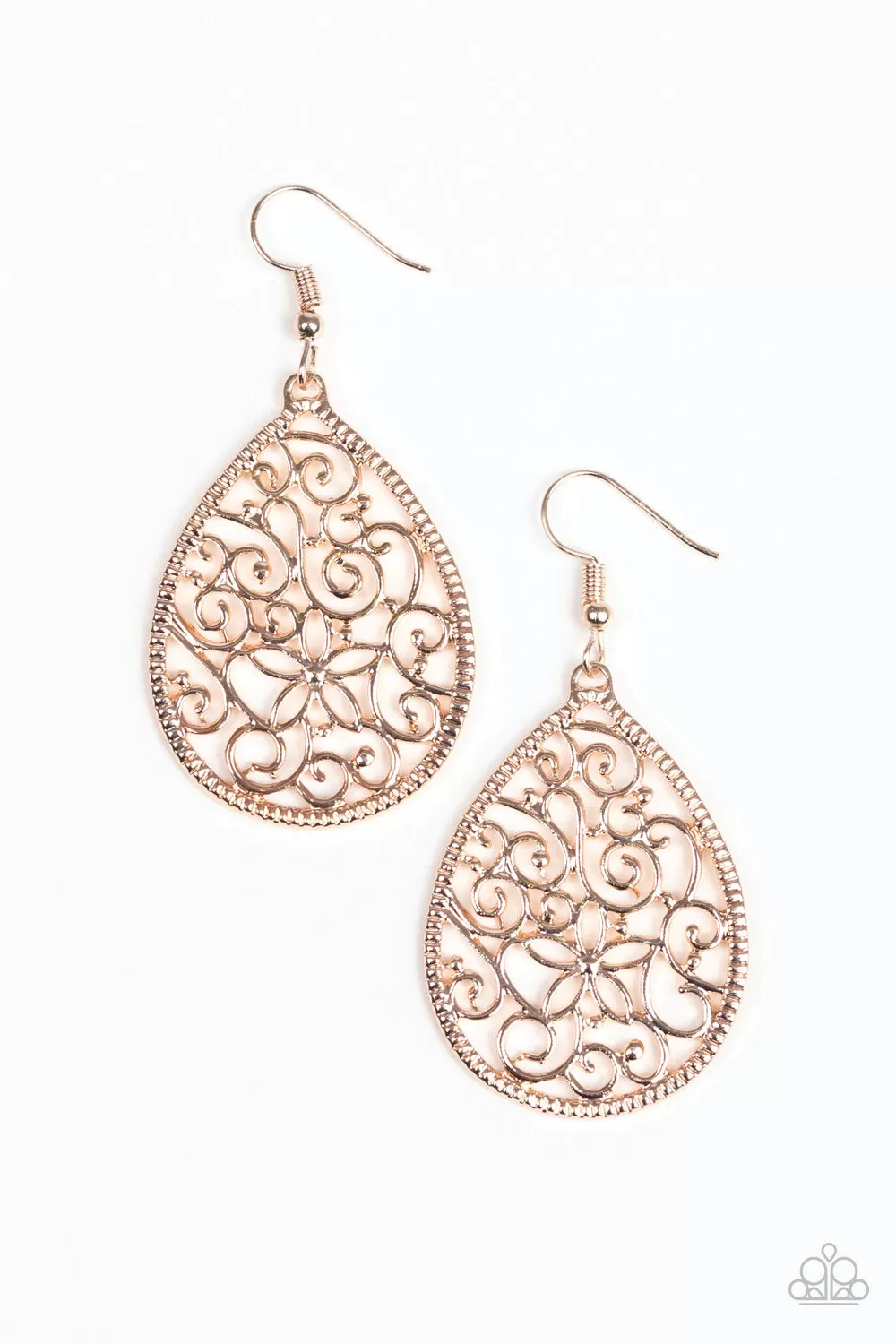 Paparazzi Earring ~ Im Doing VINE - Rose Gold