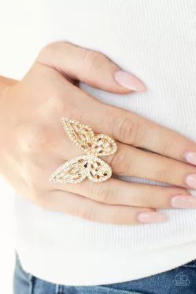 Paparazzi Flauntable Flutter - Gold Butterfly Ring