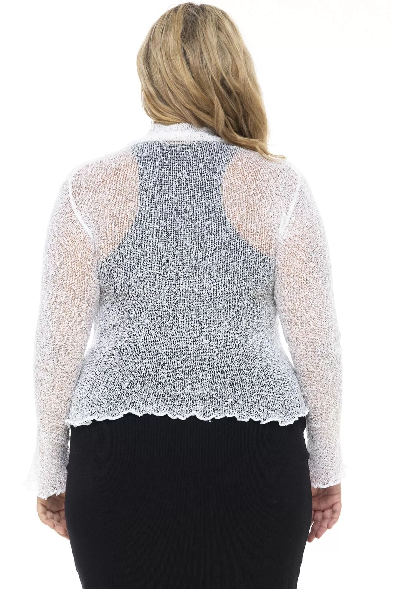 Plus Size Sheer Cropped Bolero Shrug