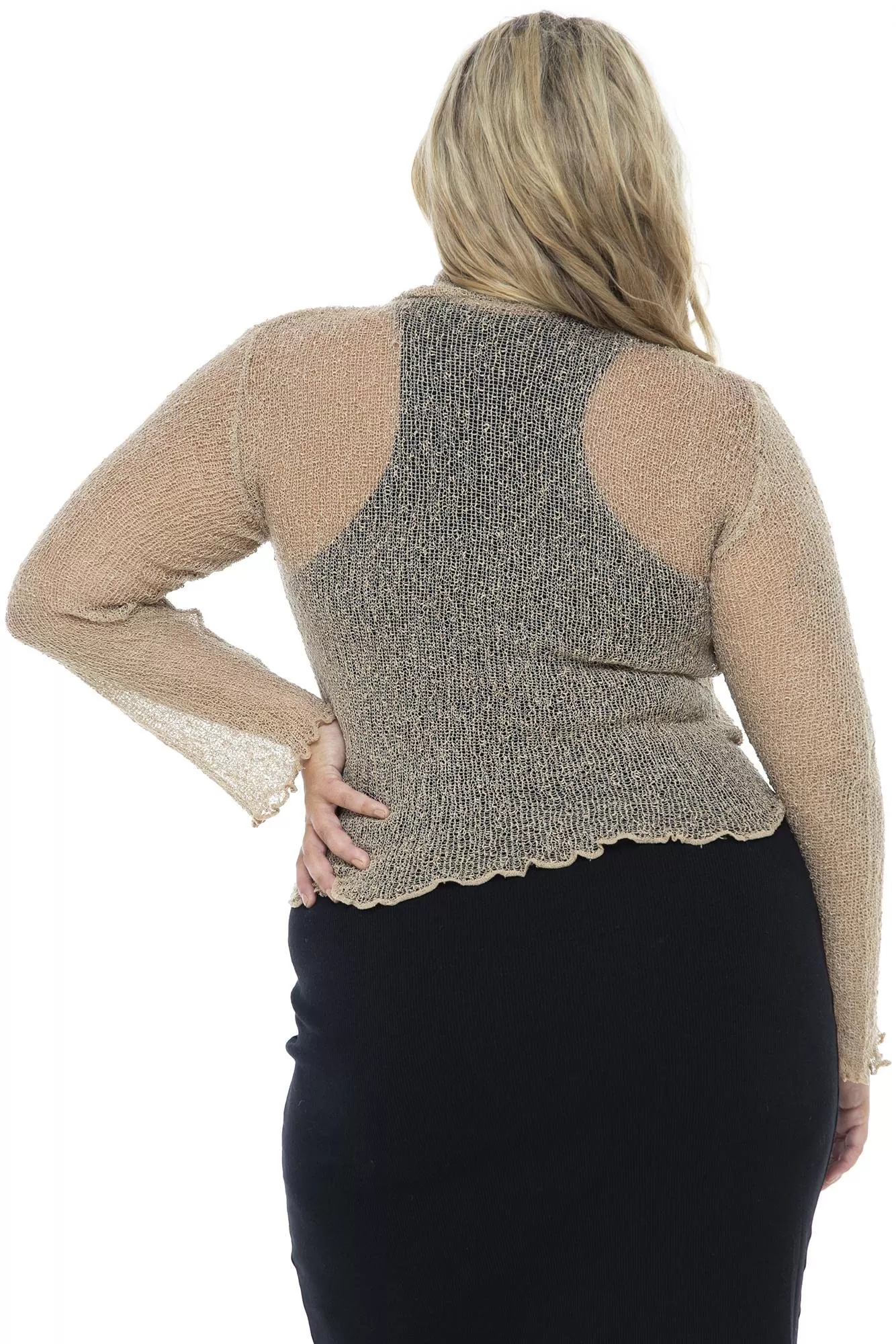 Plus Size Sheer Cropped Bolero Shrug