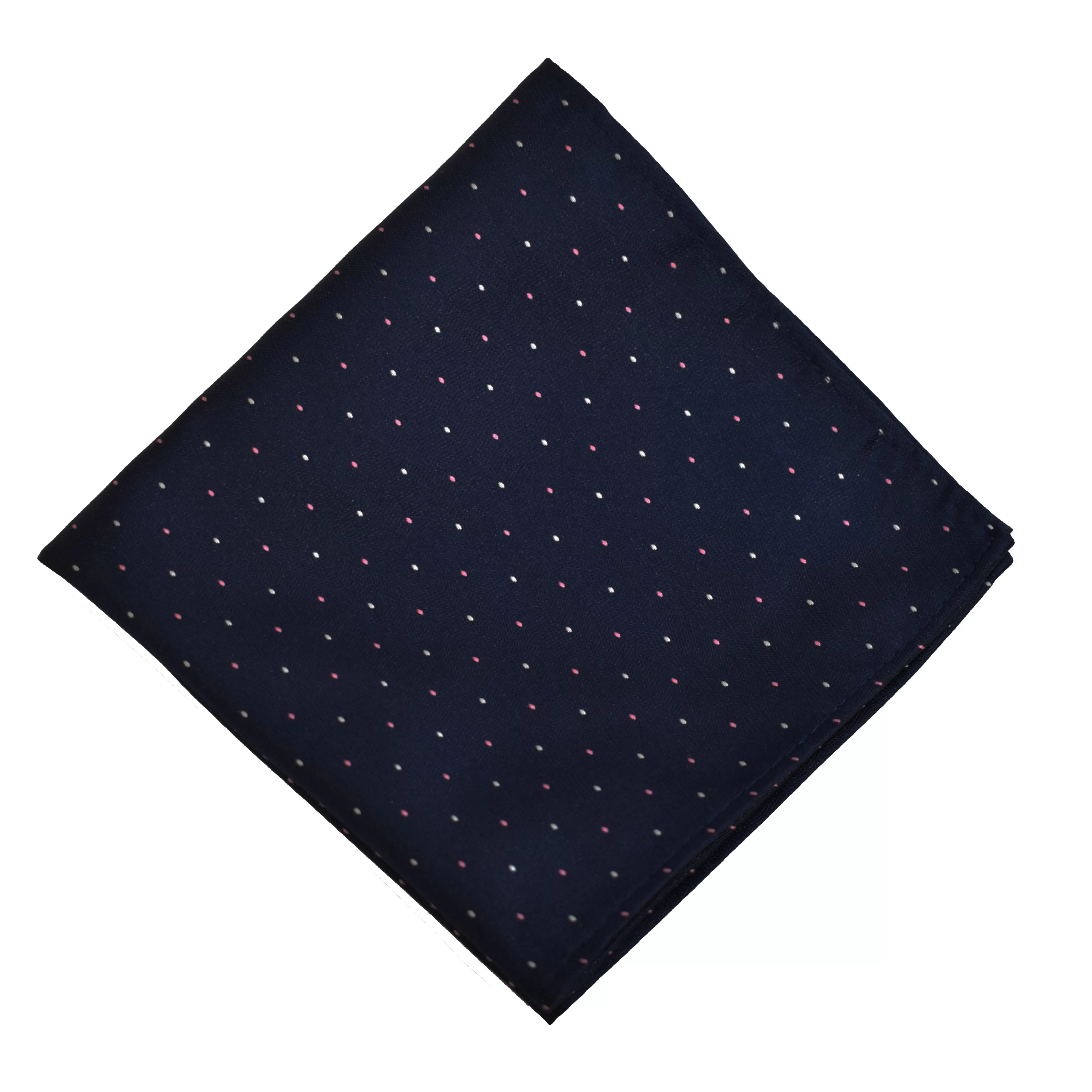 Pocket Square - Navy Pink Micro Polkadot