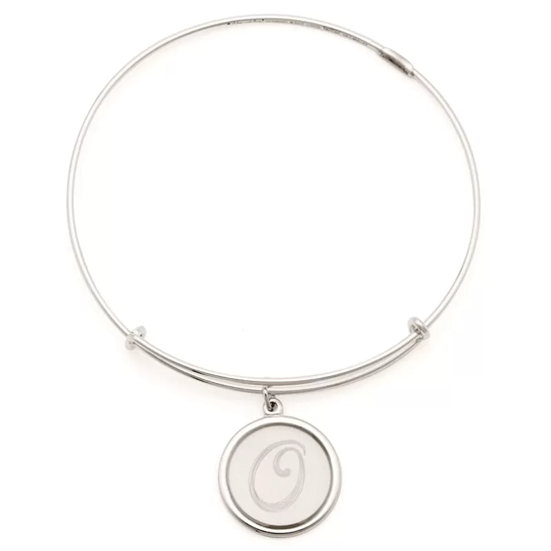 Precious Initial O Charm Bangle