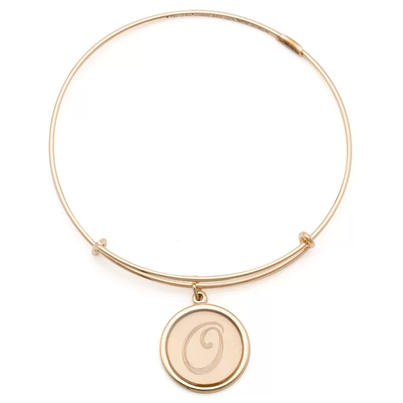 Precious Initial O Charm Bangle