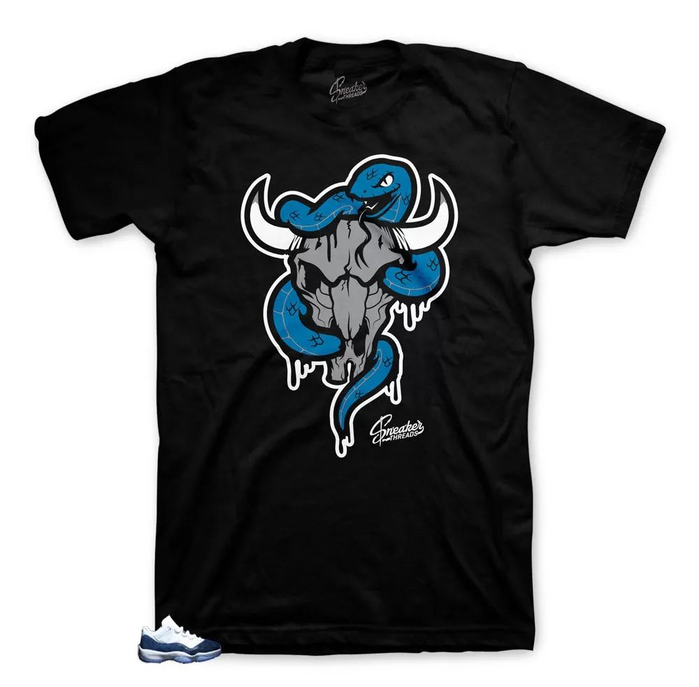 Retro 11 Blue Snakeskin Snake Bull Shirts